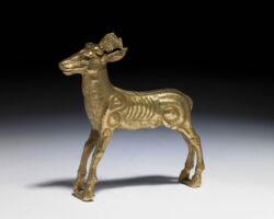 Hollow-cast gold figure of a deer. Oxus Treasure. Achaemenid period, c. 550 - c. 330 BCE). British Museum 123912. © The Trustees of the British Museum. Shared under a Creative Commons Attribution-NonCommercial-ShareAlike 4.0 International (CC BY-NC-SA 4.0) licence.