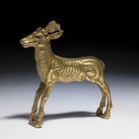 Hollow-cast gold figure of a deer. Oxus Treasure. Achaemenid period, c. 550 - c. 330 BCE). British Museum 123912. © The Trustees of the British Museum. Shared under a Creative Commons Attribution-NonCommercial-ShareAlike 4.0 International (CC BY-NC-SA 4.0) licence.