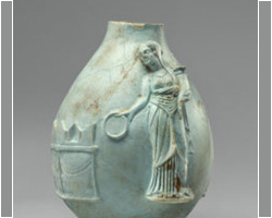Fragmentary faience oinochoe. Ptolemaic Egypt. 243-222 BCE. 22.2 x 14 cm. Getty Villa, 96.AI.58. Digital image courtesy of the Getty’s Open Content Program.